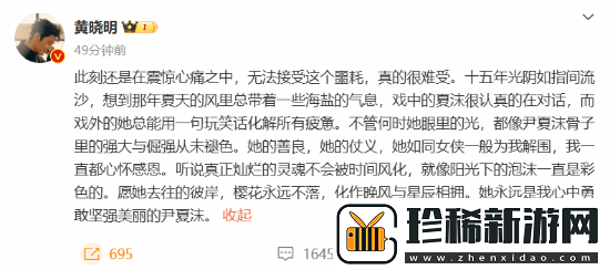 黄晓明发文悼念大S
