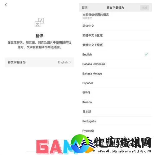 微信小程序翻译功能怎么切换语言